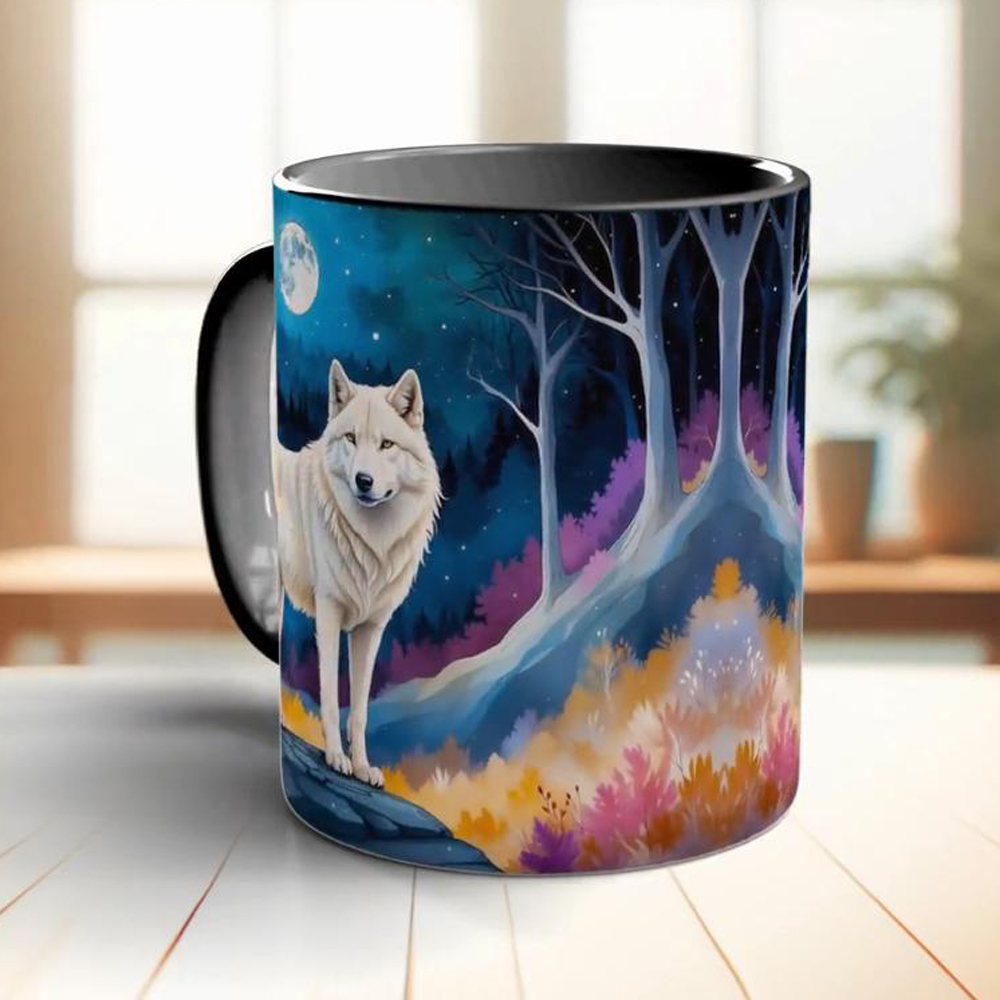 Moon and white wolf coffee mug - огляд і ціна Coffee Tea Friends