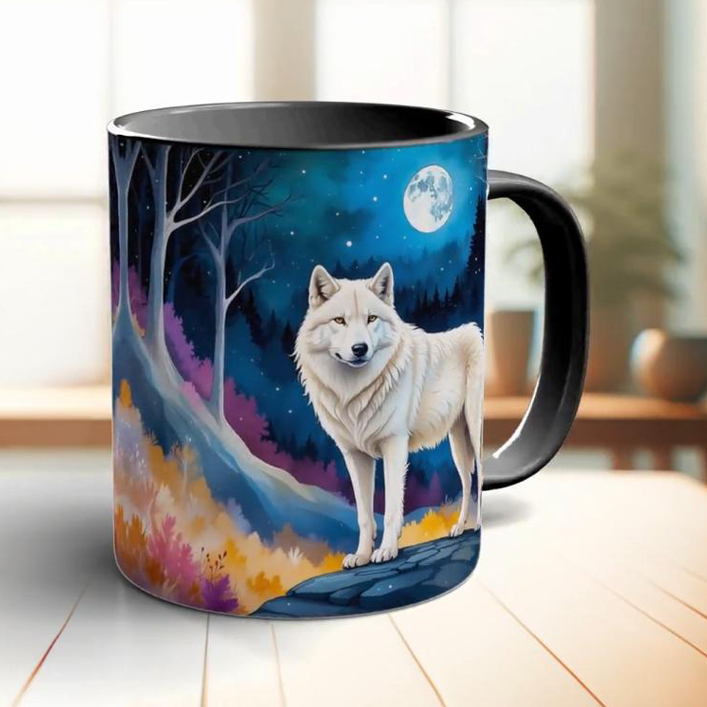 Moon and white wolf coffee mug - огляд і ціна Coffee Tea Friends