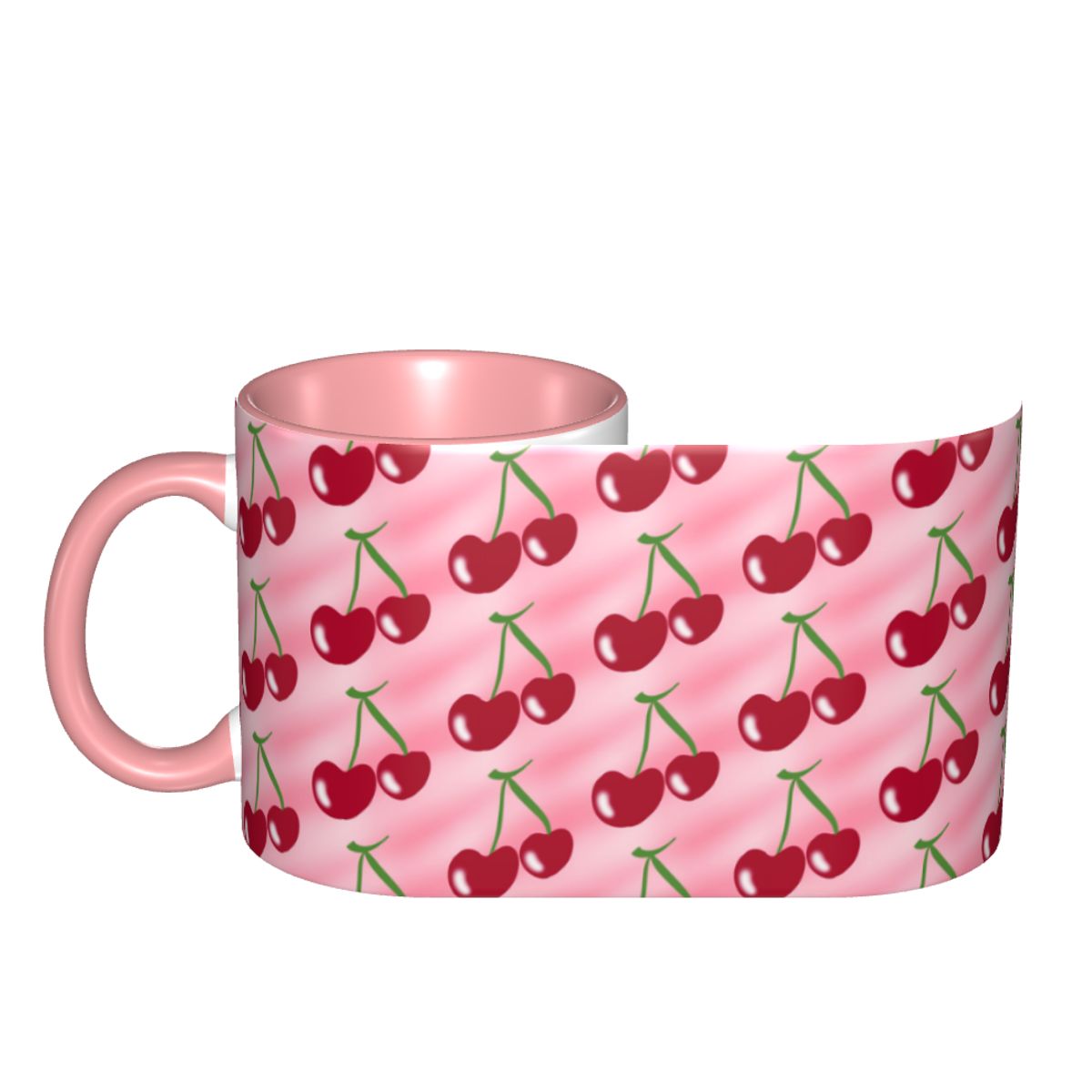 Red Cherry Green Stems Pink Mu - огляд і ціна Coffee Tea Green