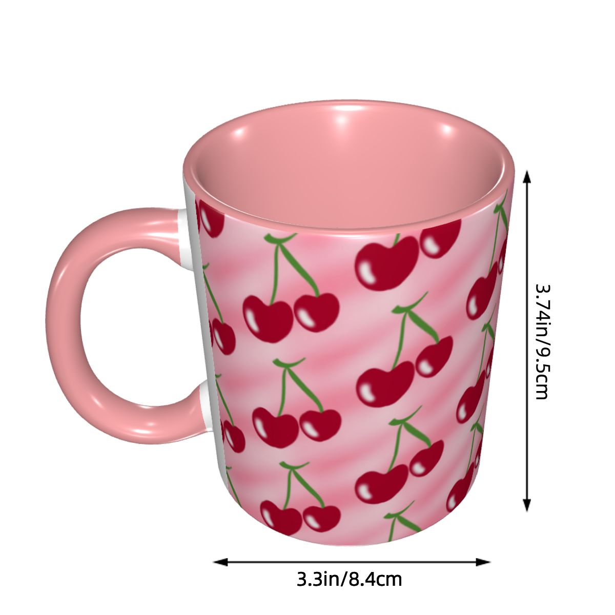 Red Cherry Green Stems Pink Mu - огляд і ціна Coffee Tea Green