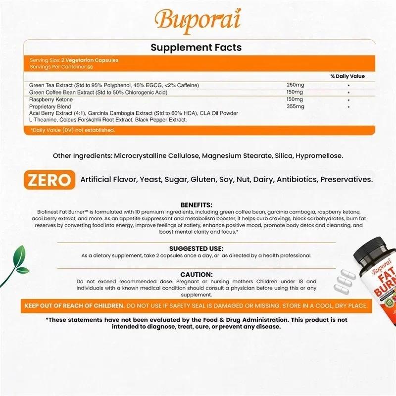 Fat Burner Capsules - Healthy  - огляд і ціна Coffee Tea Green