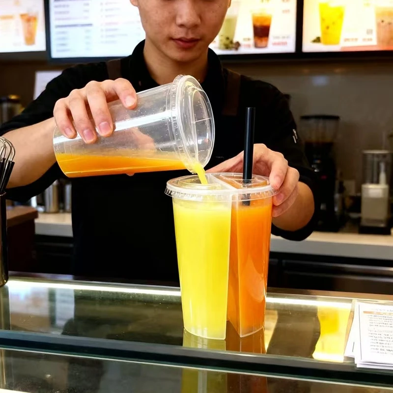 2-in-1 Disposable Plastic Cups - огляд і ціна Coffee Tea Boba