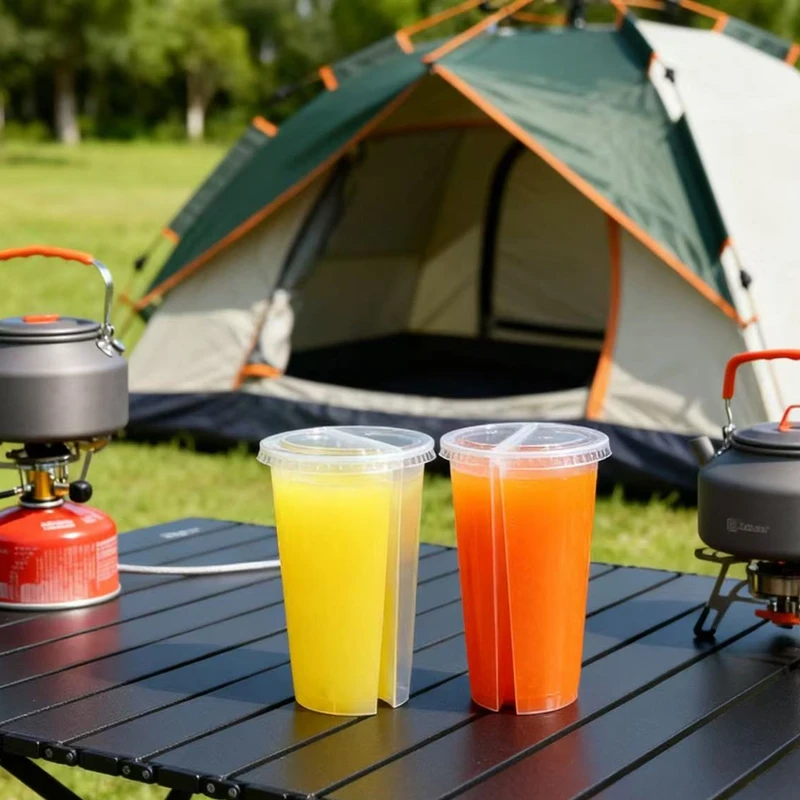 2-in-1 Disposable Plastic Cups - огляд і ціна Coffee Tea Boba