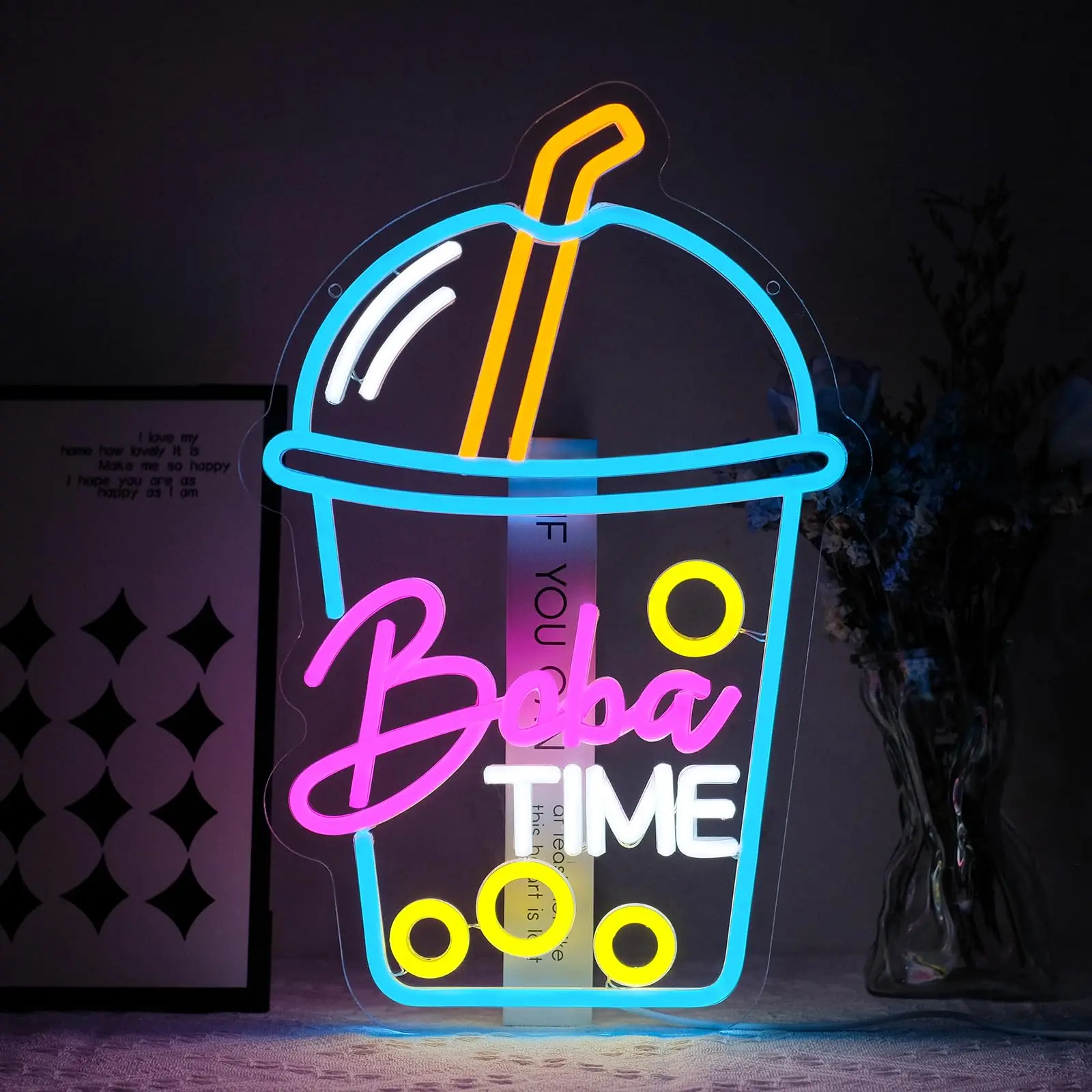 Boba Time Neon Sign for Wall D - огляд і ціна Coffee Tea Boba