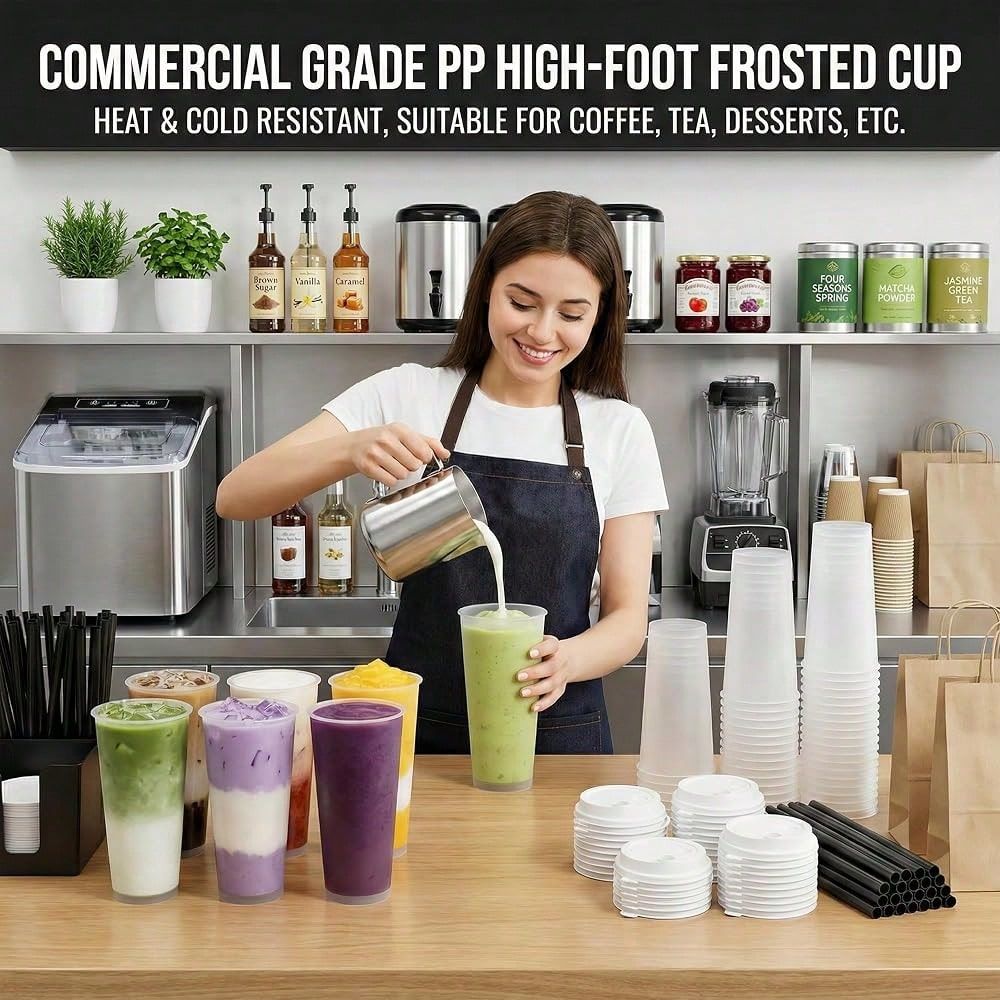 Frosted Hard Plastic Boba Tea  - огляд і ціна Coffee Tea Boba