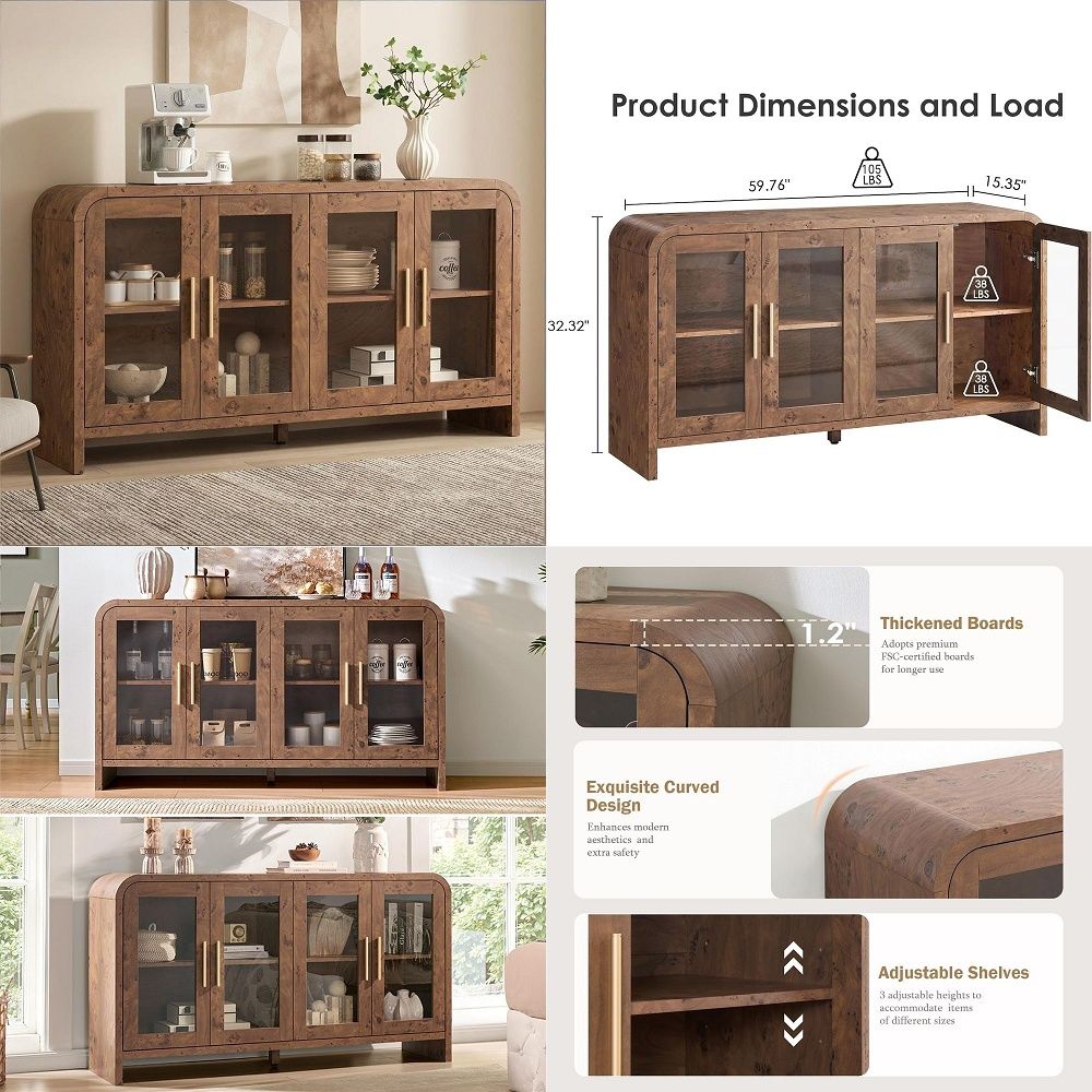 Sideboard Buffet Cabinet with  - огляд і ціна Coffee & Tea Difabis